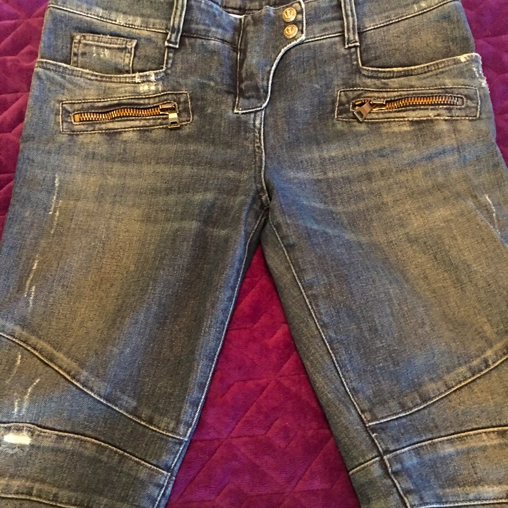 Balmain Moto denim